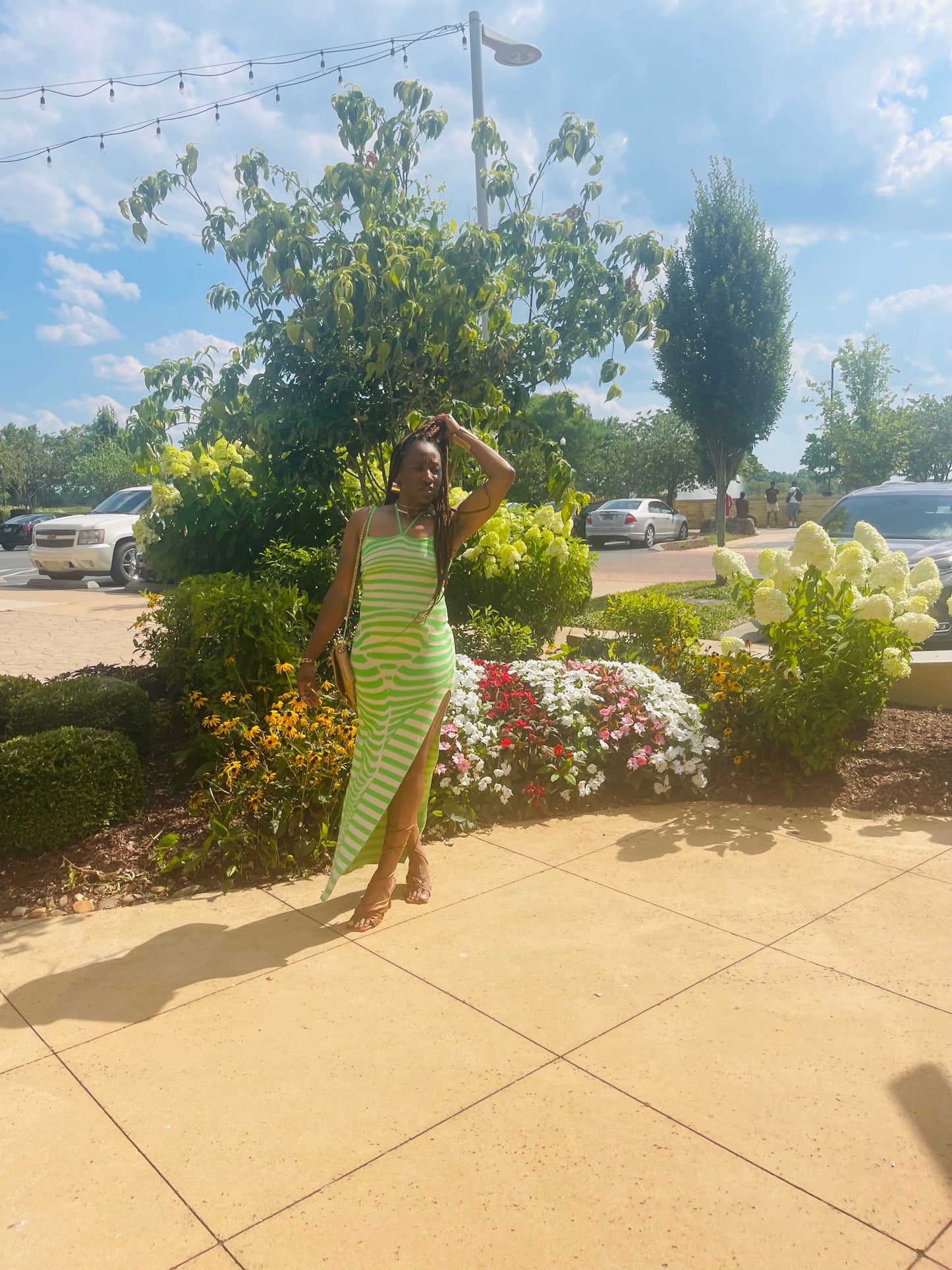 Green Split Maxie Dress