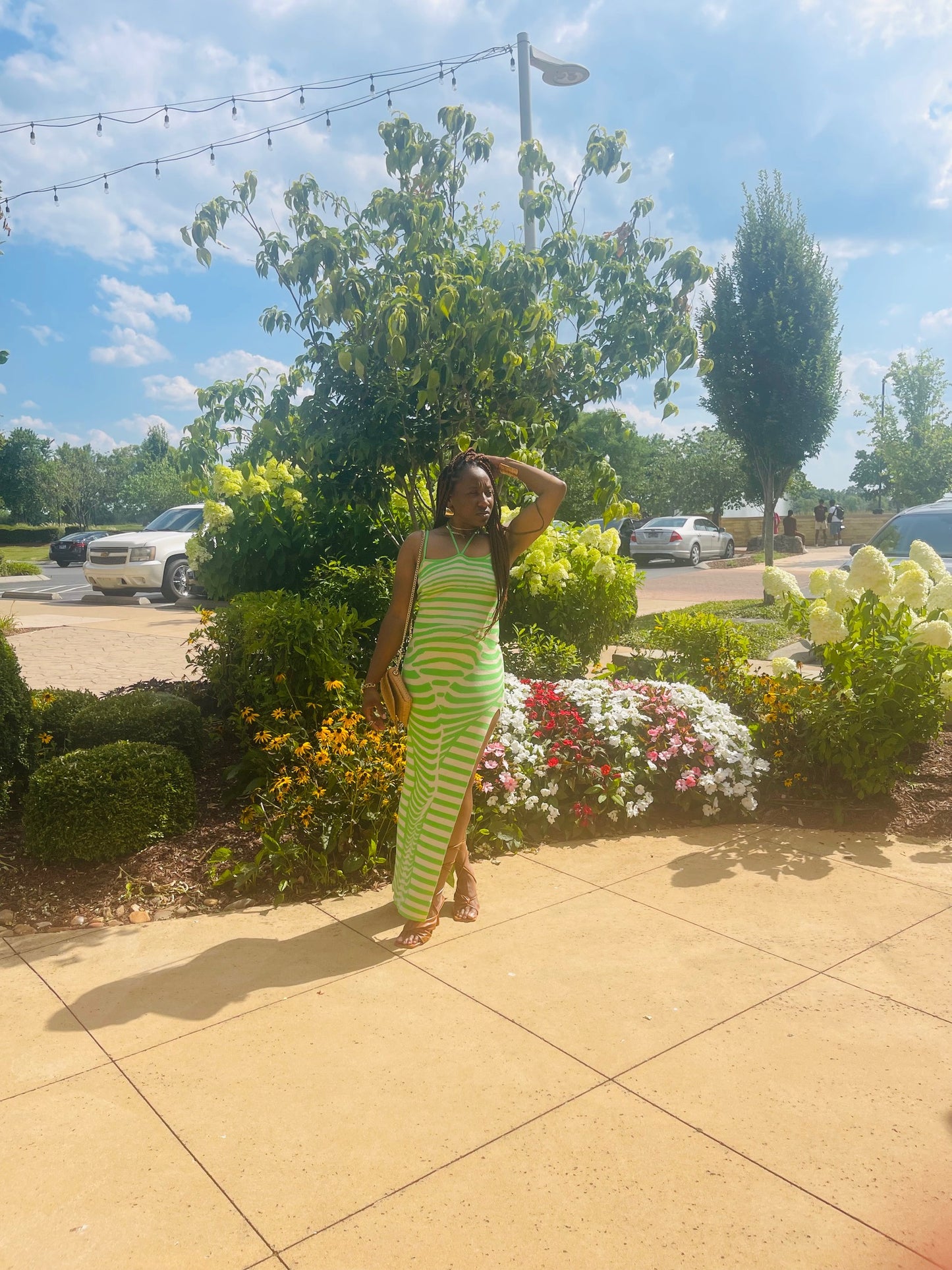 Green Split Maxie Dress