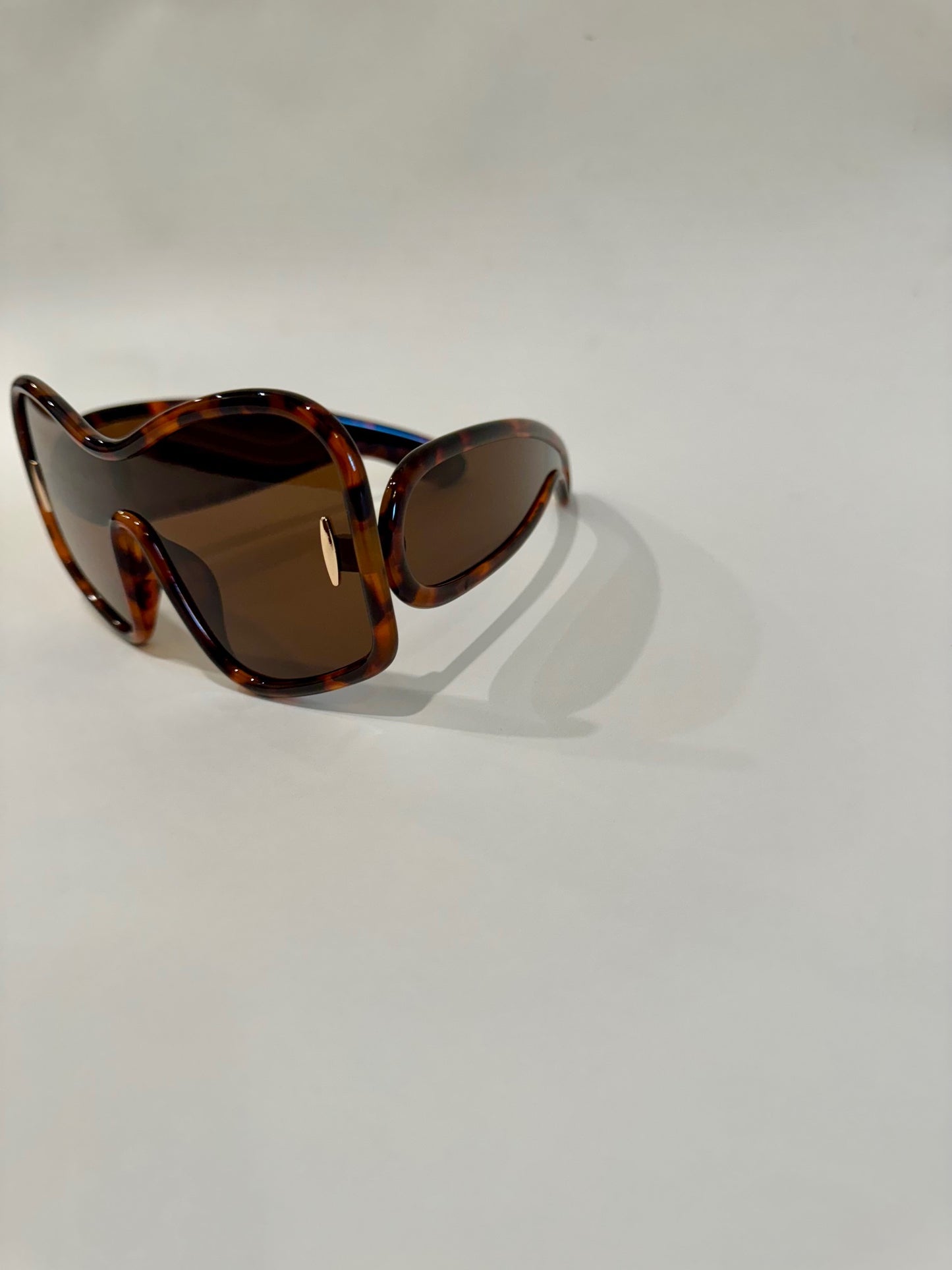 Rectangle Mirrored Sunglasses-Brown