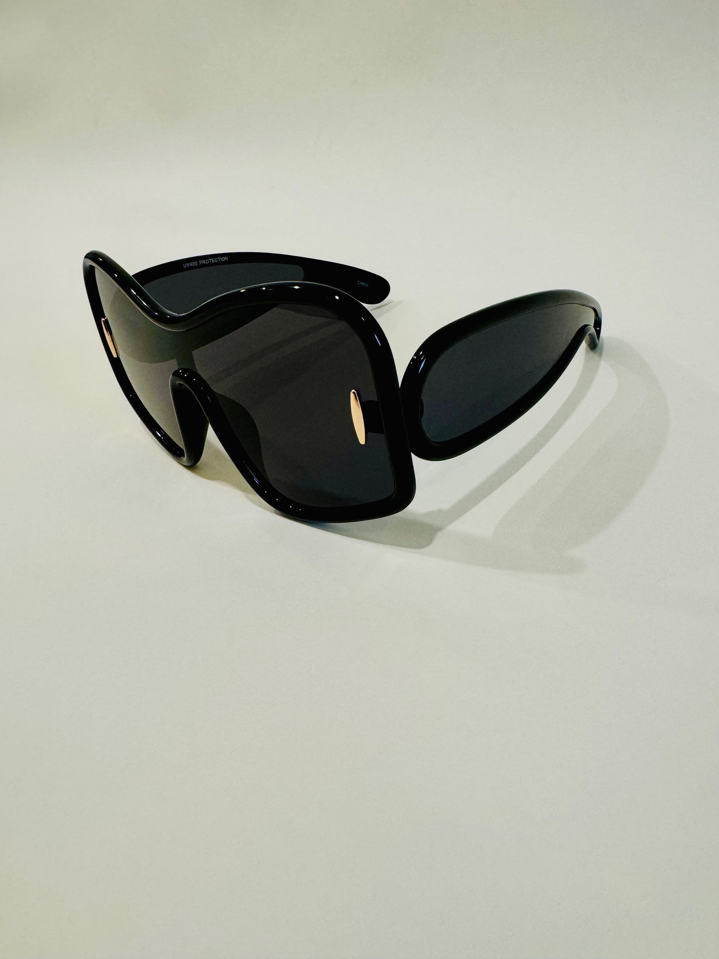 Rectangle Mirrored Sunglasses-Black