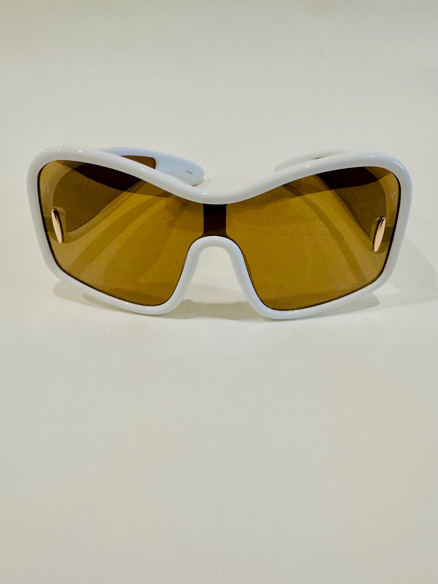 Rectangle Mirrored Sunglasses-White