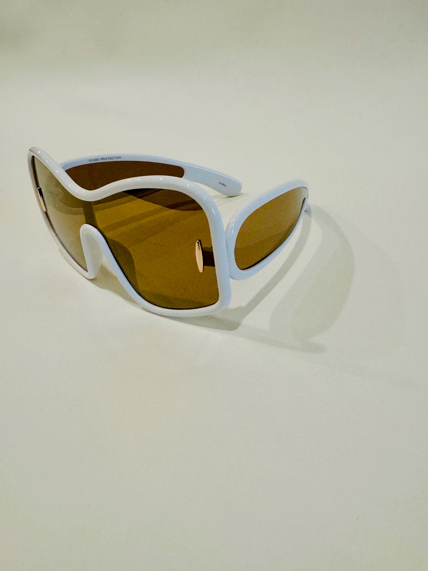 Rectangle Mirrored Sunglasses-White