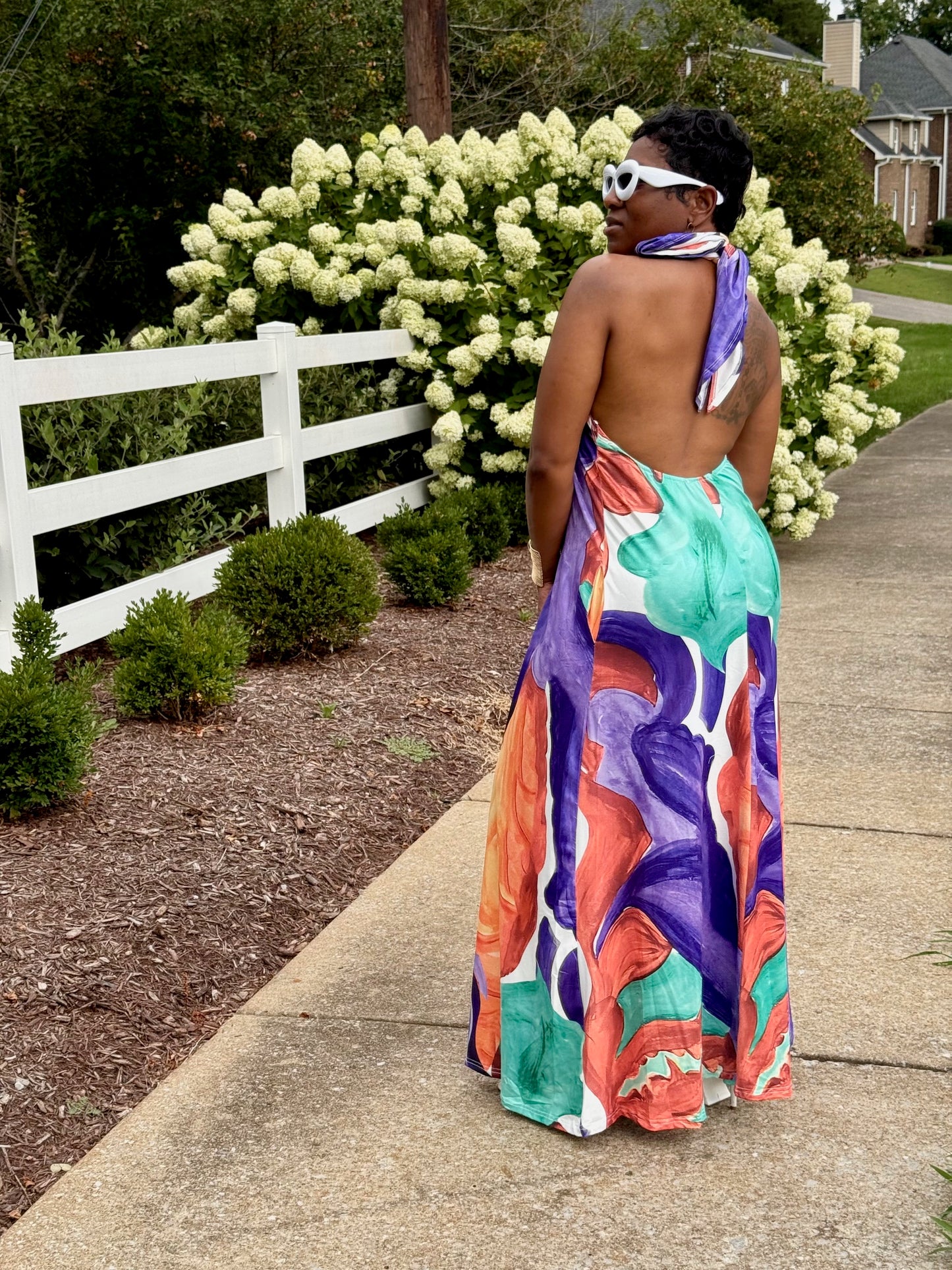 Painted Halter Maxie Dress