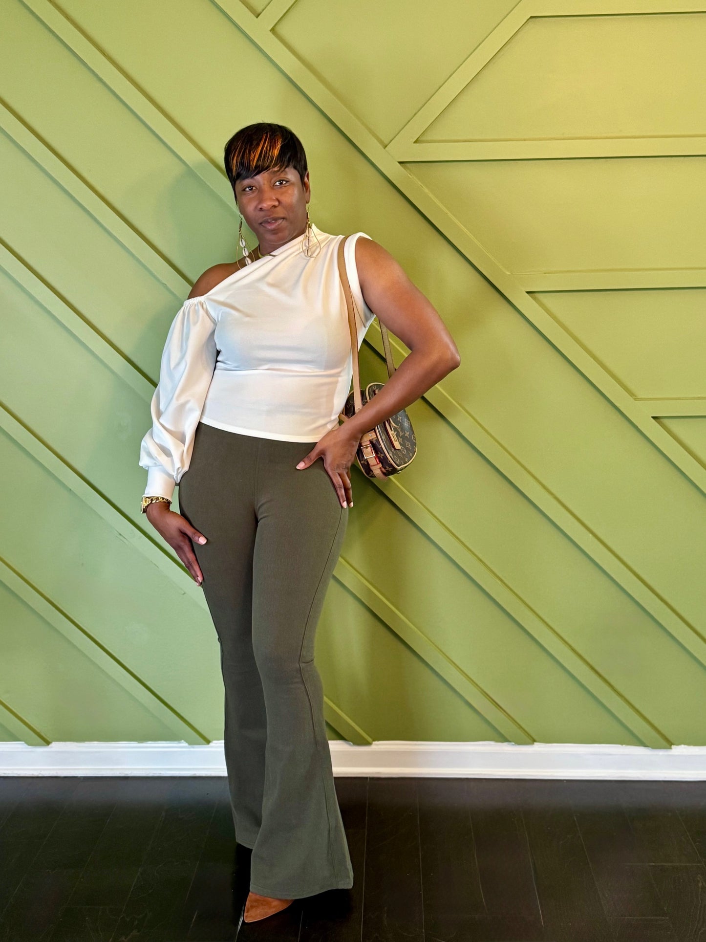 Olive Flare Pants
