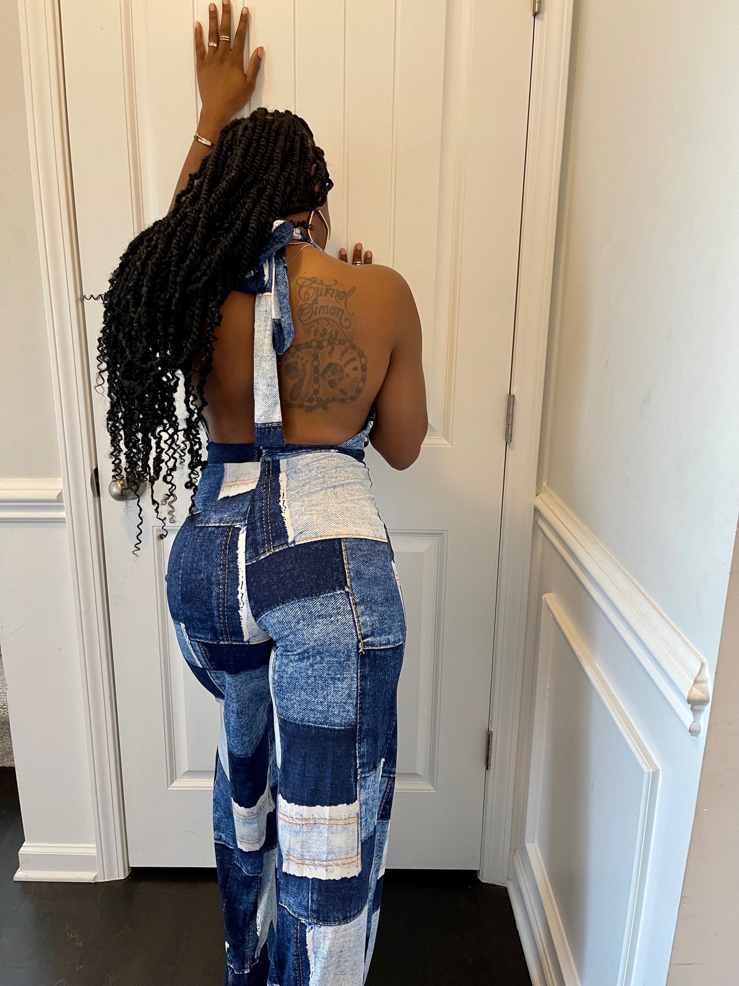 Denim Print Jumpsuit