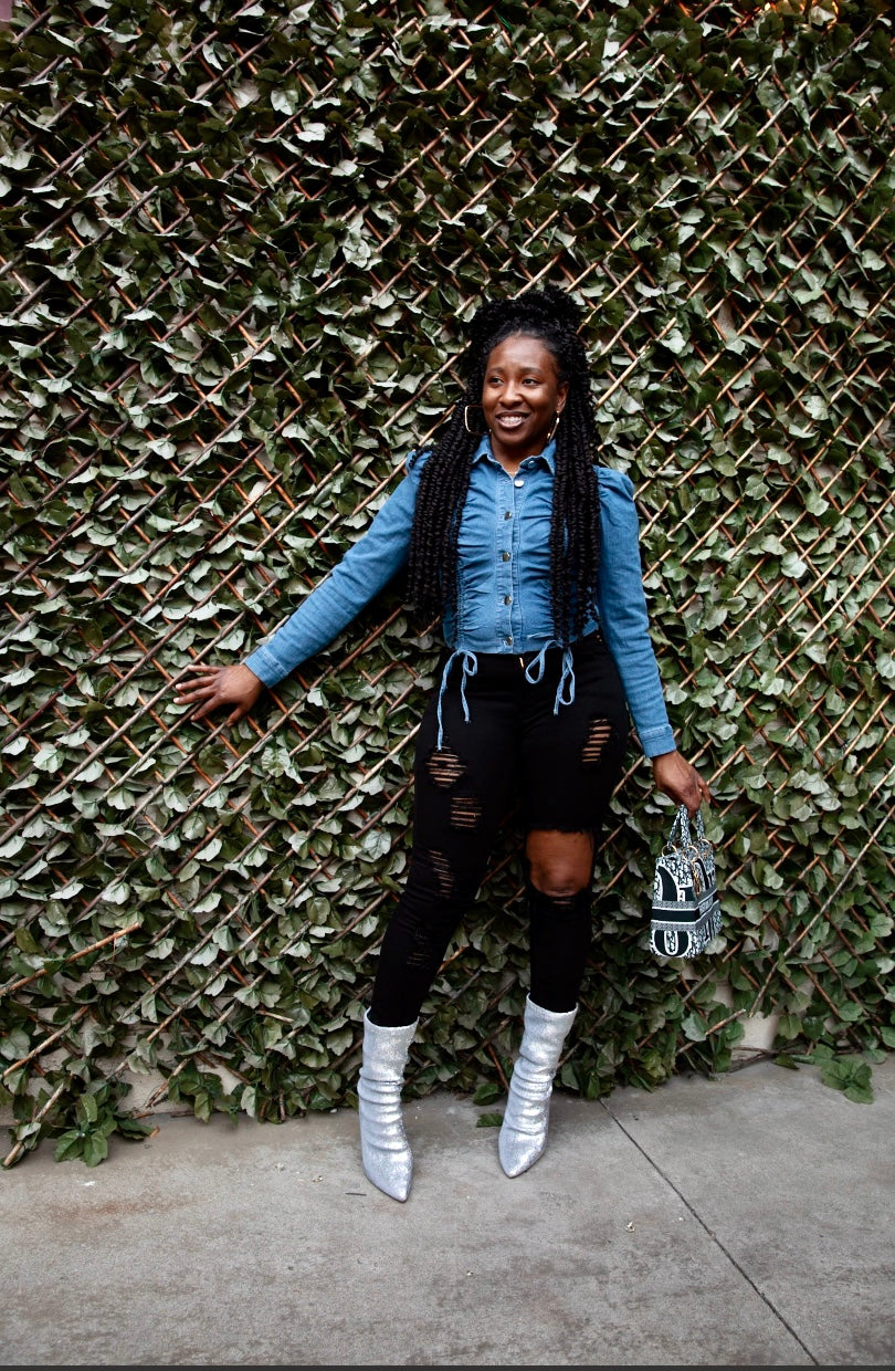 Chelsea Crop Denim Top