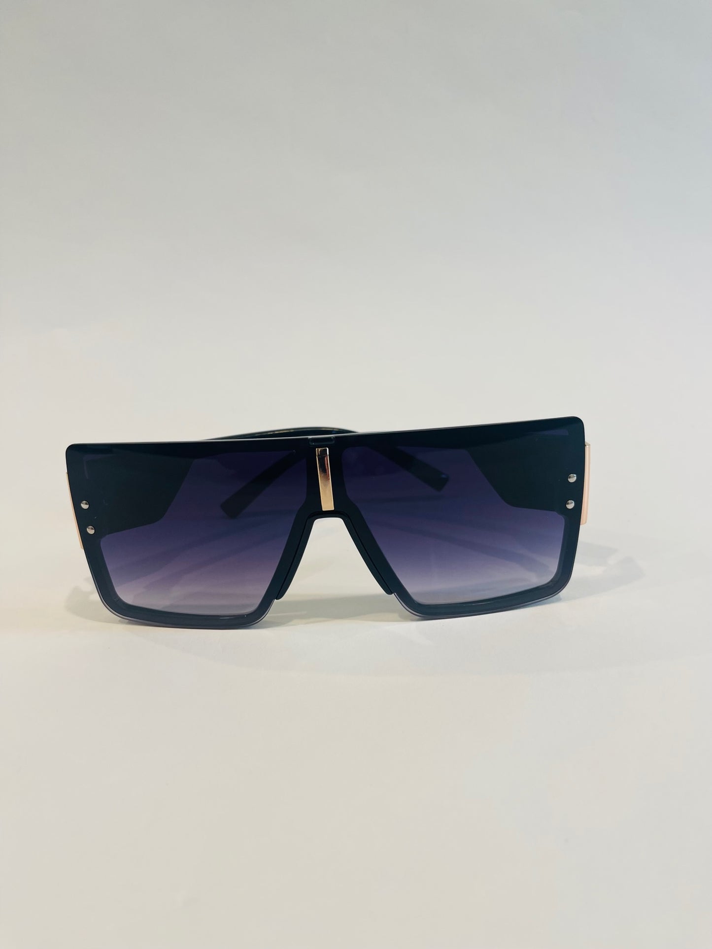 Shield Sunglasses-Black with a light tint