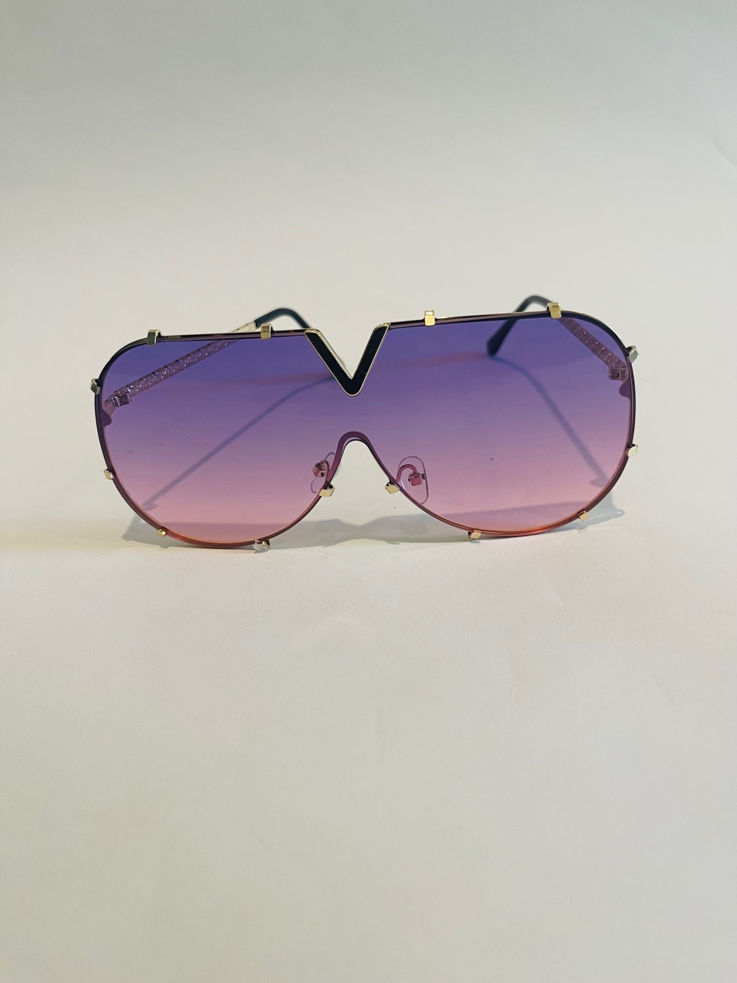 V Frame Sunglasses- Light Purple