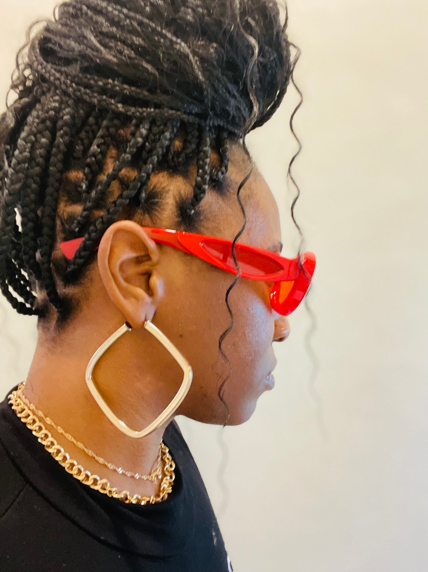 Two-Toned Retro Sunglasses- Red