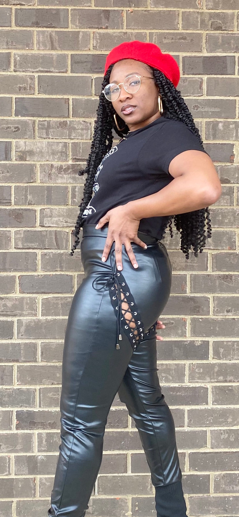 Lace Me Up Leather Pants