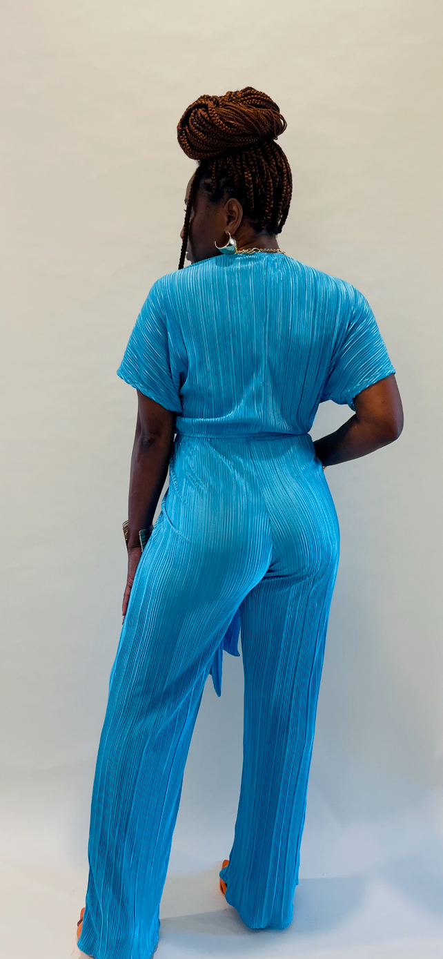 Aqua Pleated Set