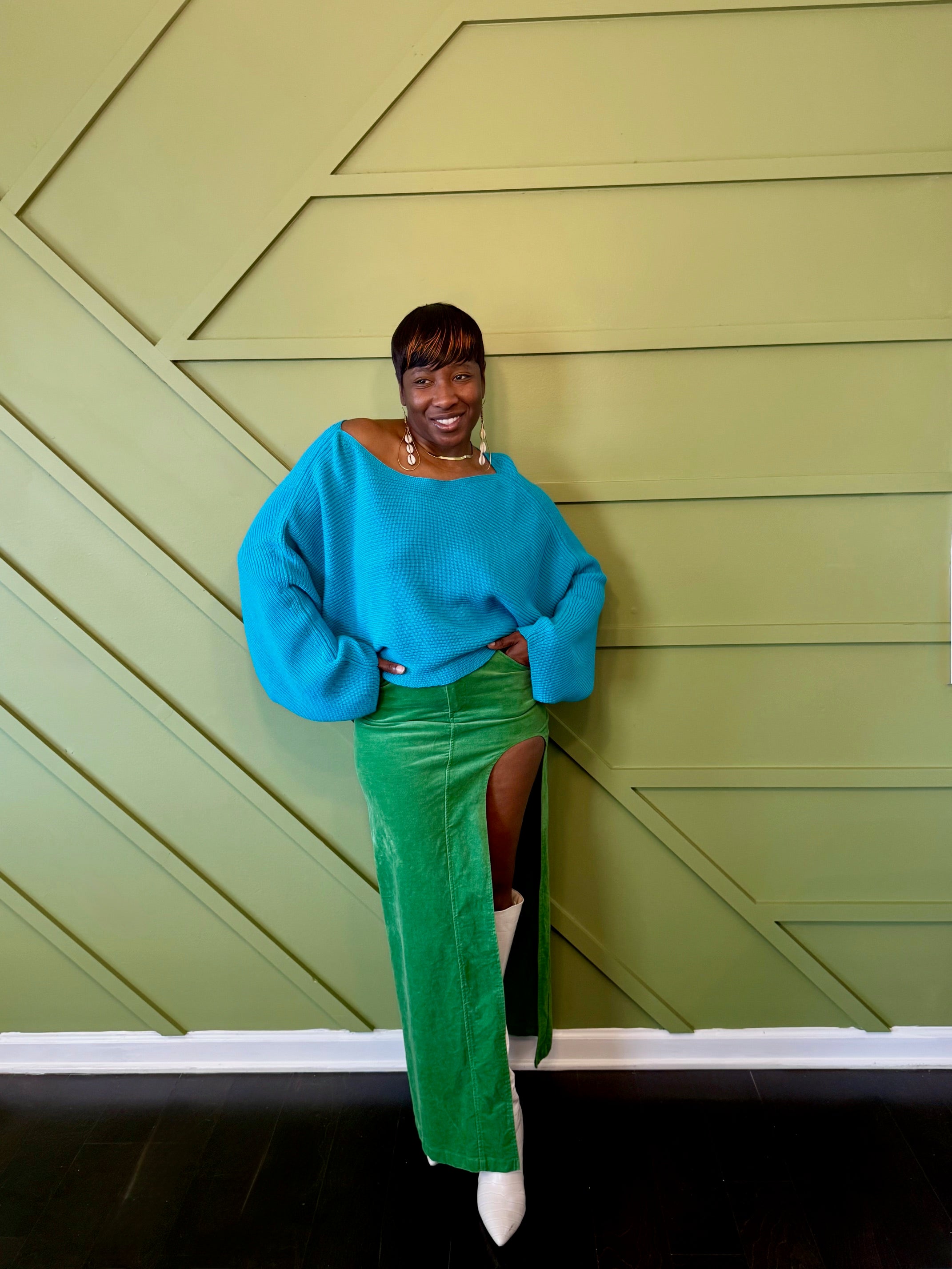 Forest Green High Split Skirt – Conspicuous Boutique LLC