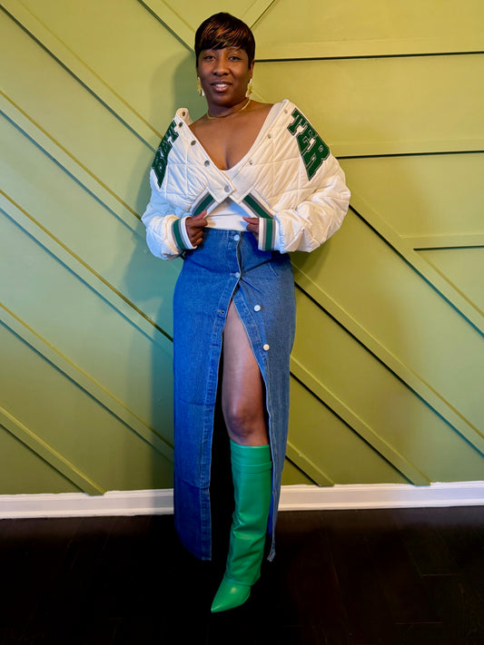 Denim Button Down Skirt