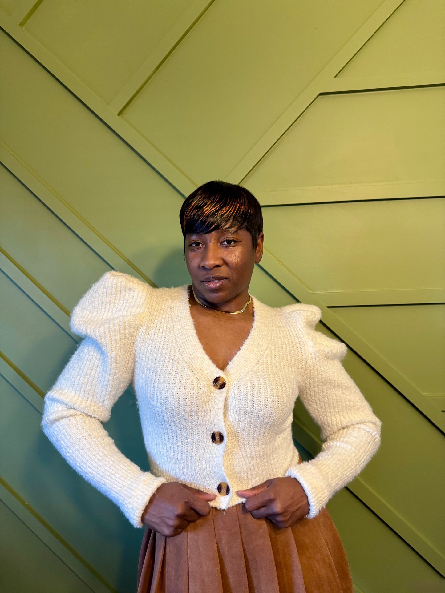 Puff Shoulder Sweater