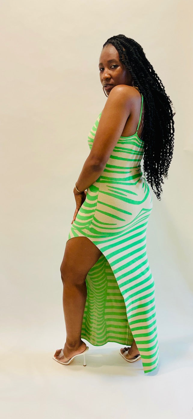 Green Split Maxie Dress