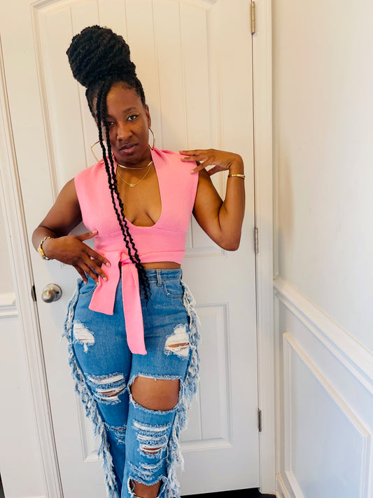 Back Out Top-Pink