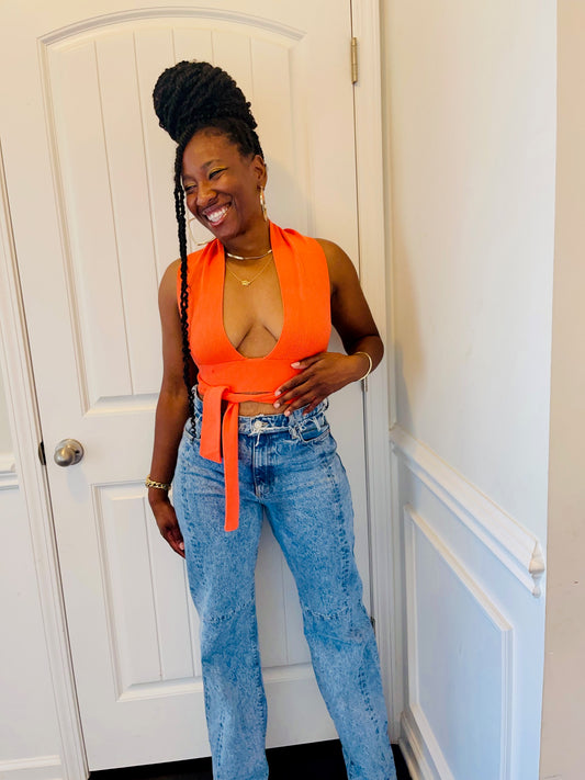 Back Out Top-Red Orange