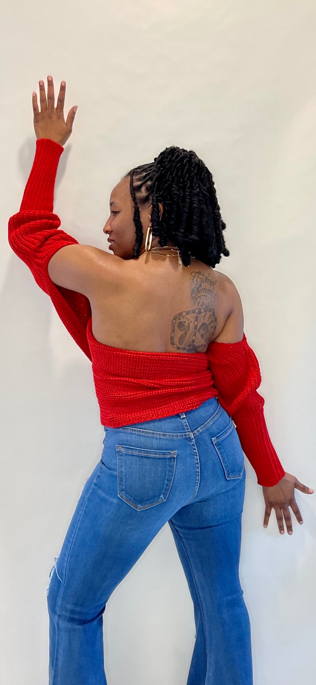 Rosie Wrap Sweater-Red